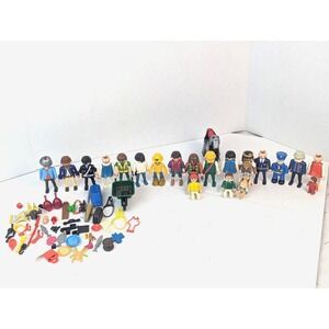 Playmobil Figure Lot‎ of 20 with Accessories & Horse Mixed Parts Bundle